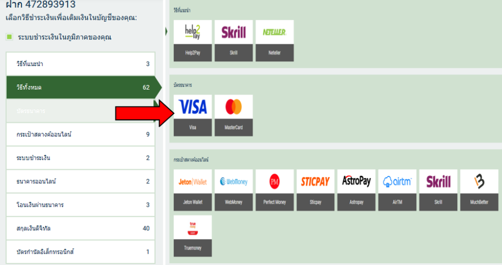 visa mastercard melbet